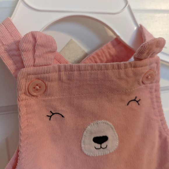 Just One You by Carter's Baby Girl Pink Corduroy Bear Romper sz 3M - Picture 4 of 6